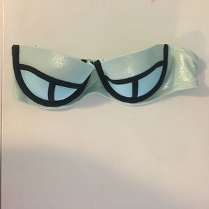 Strapless sparkly bikini top